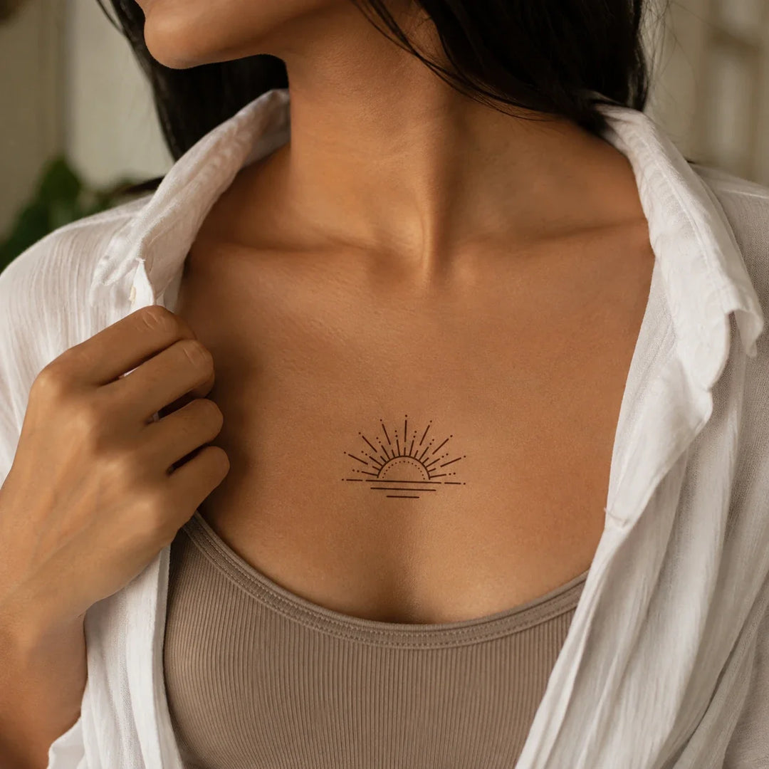 Sunset Tattoo on chest