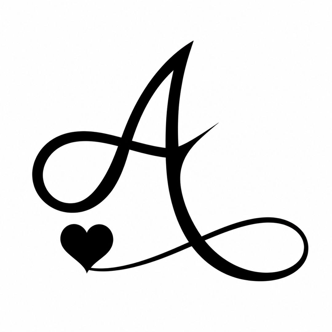 Signature Heart Initial Tattoo