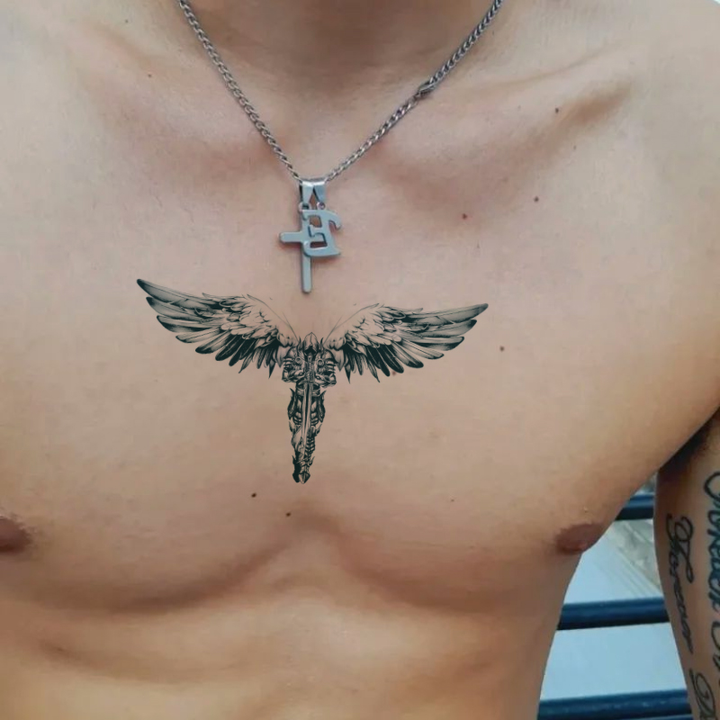 Assassin creed angel Tattoo On Chest