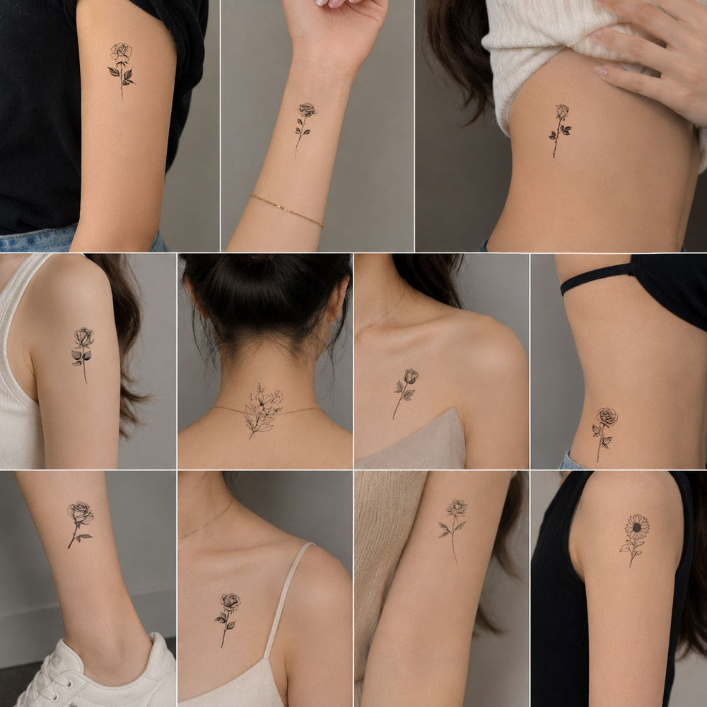 Assortment of Flowers Tattoos 
