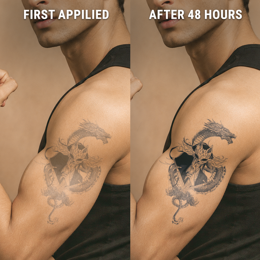 Before-After-Dragon-Kitsune-Warrior
