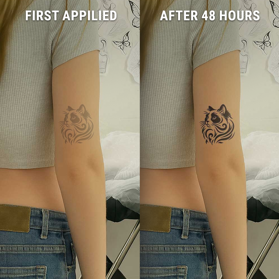 Before-After-Tribal-Cat