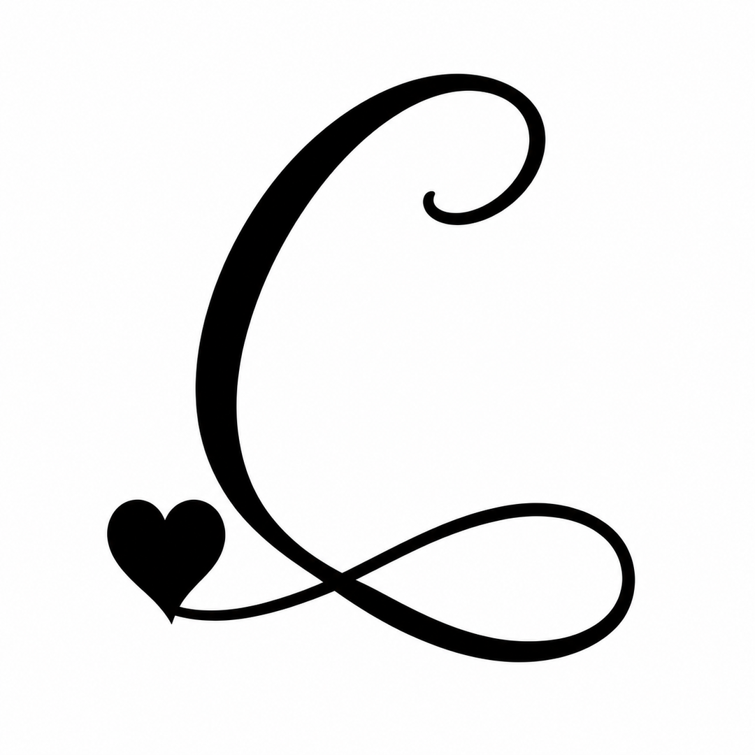 Signature Heart Initial Tattoo