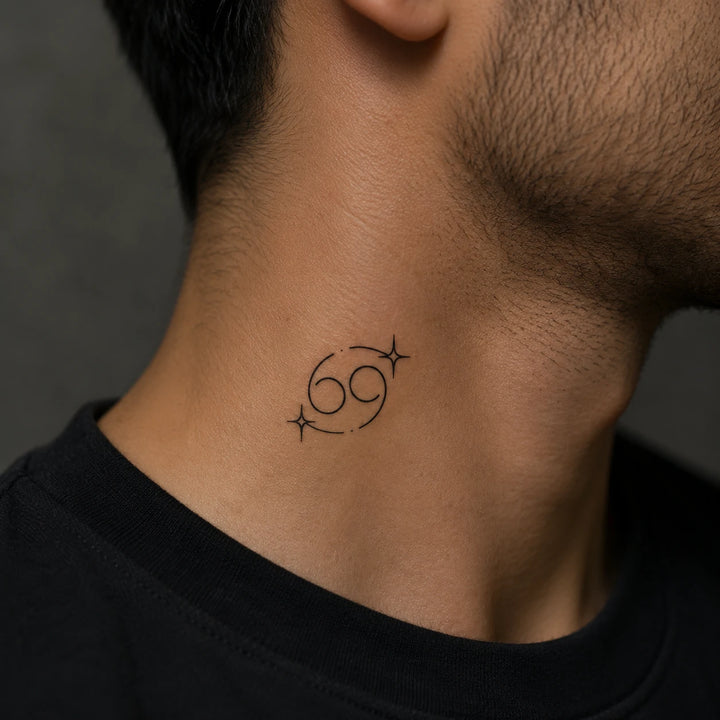 Cancer Tattoo on neck