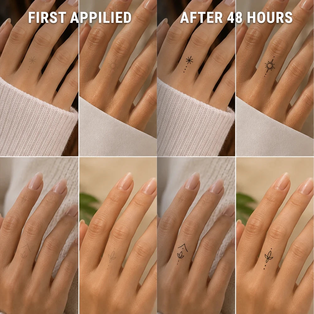 Celestial Finger Tattoos Before After
