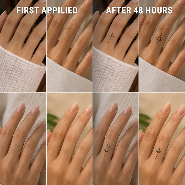 Celestial Finger Tattoos Before After