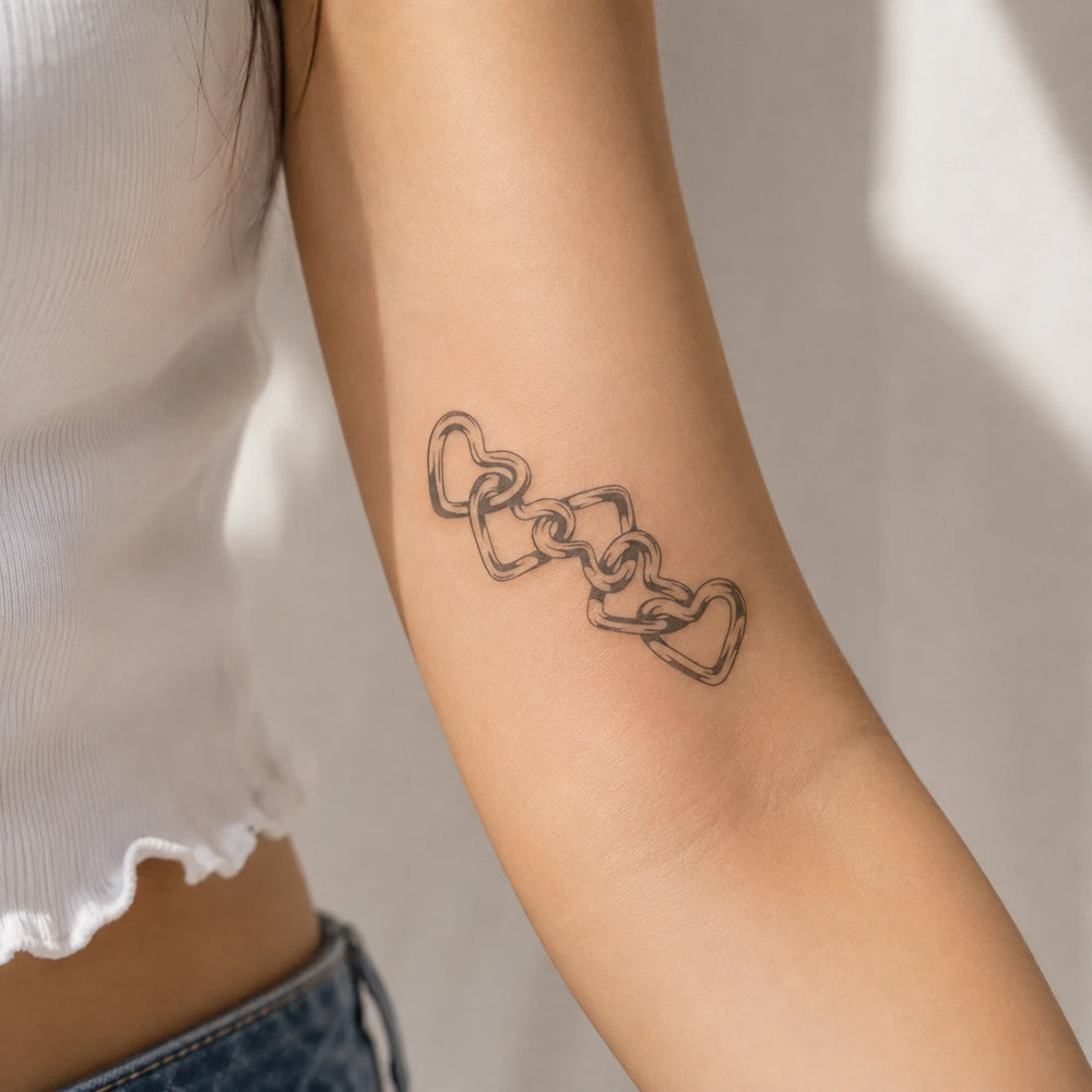 Chain of Love Tattoo on women arm