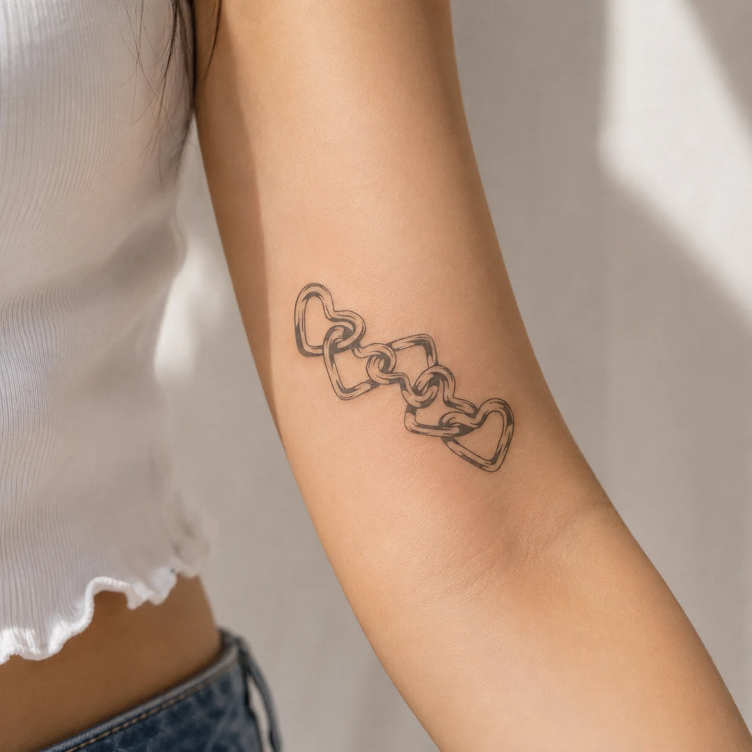 Chain of Love Tattoo on women arm