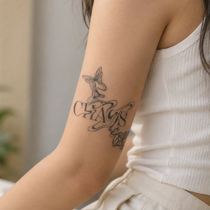 Chaos Butterfly Tattoo on women hand
