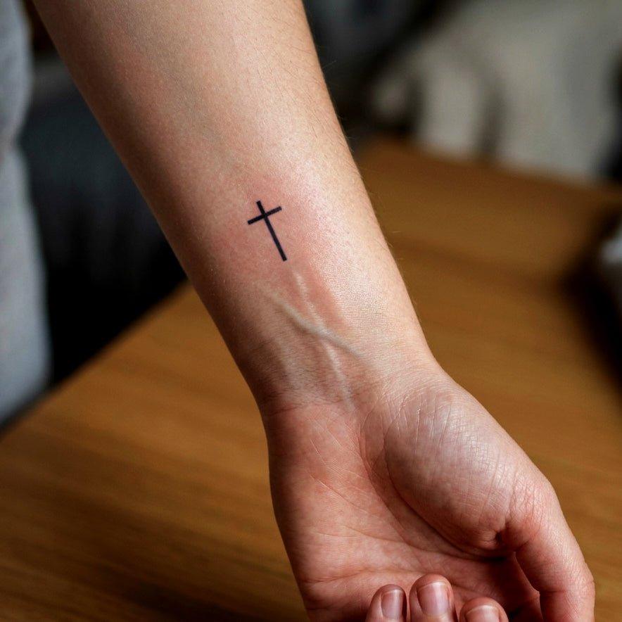 Cross Tattoo On Hand