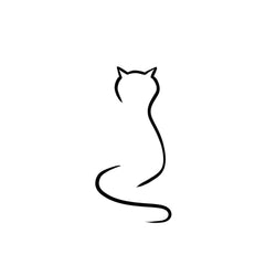 Curled Cat Silhouette
