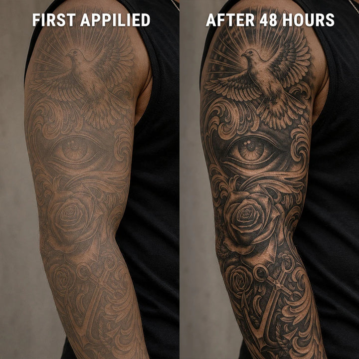 Dove-Roses-Sleeve-after-before
