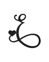 Signature Heart Initial Tattoo