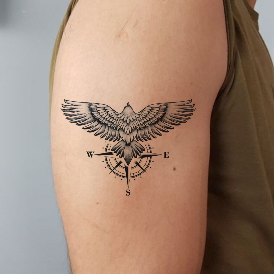 Eagle compass Tattoo On arm 2