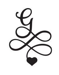 Signature Heart Initial Tattoo