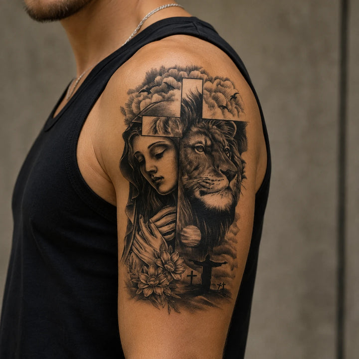 Guardian of Faith Tattoo On Man Arm