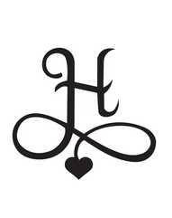 Signature Heart Initial Tattoo