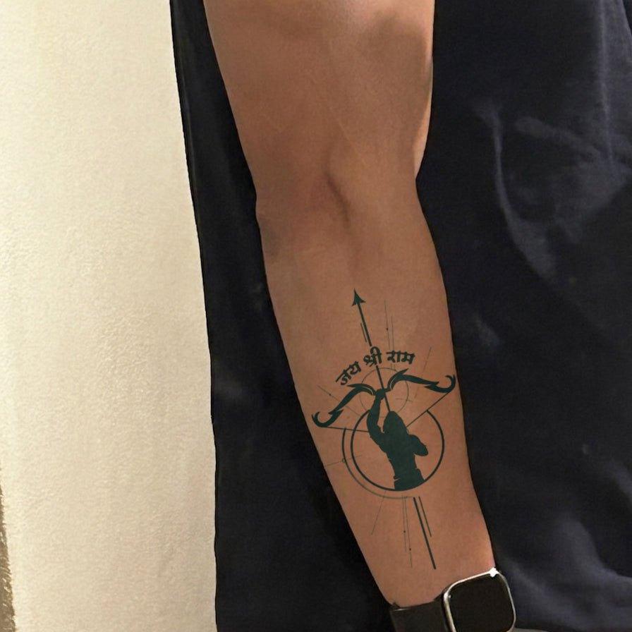 Jay Shree Ram Tattoo On arm