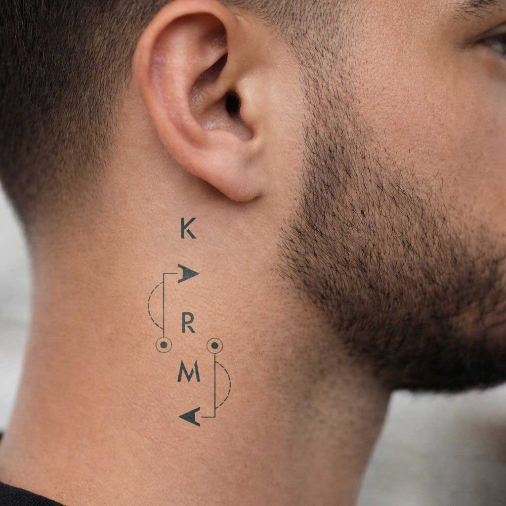 Karma Tattoo on neck