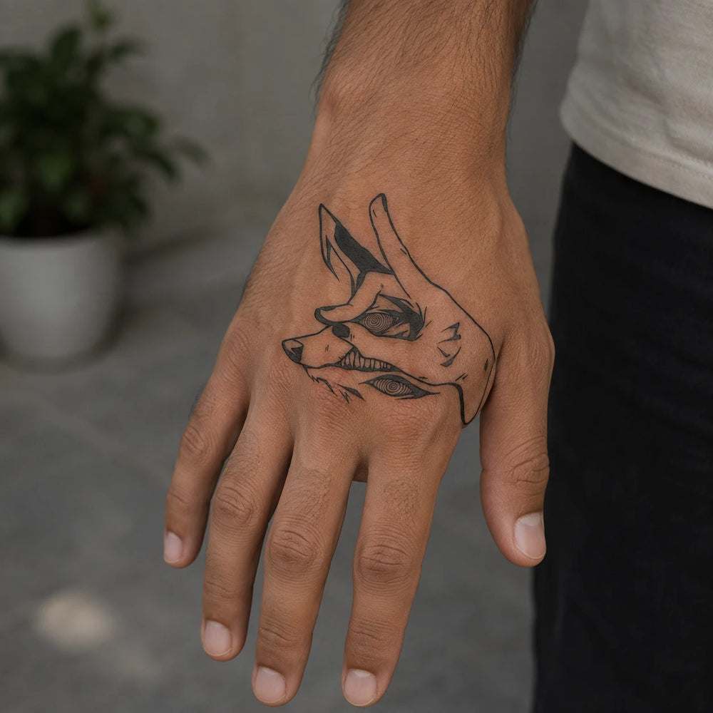 Kon - Chainsaw Man Tattoo On Hand
