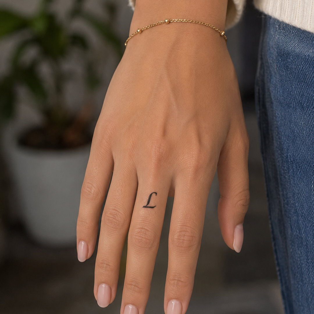 L Letter Tattoo Tattoo on hand