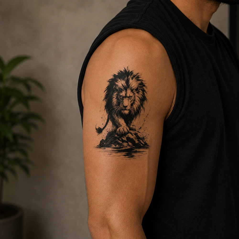 Majestic Lion Tattoo on man's Arm