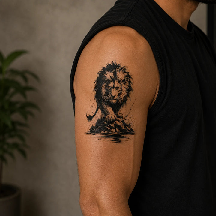 Majestic Lion Tattoo on man's Arm