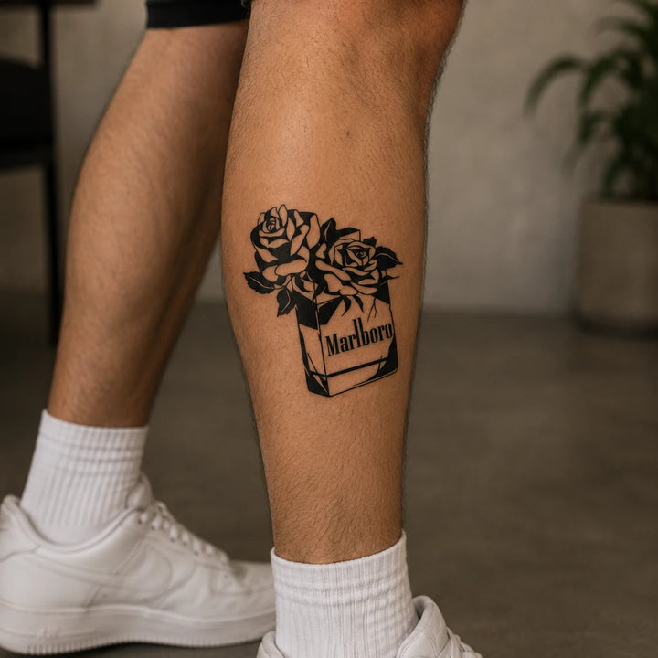 Marlboro Tattoo On leg