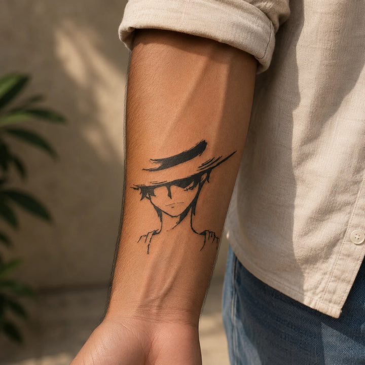 Monkey D. Luffy tattoo on hand