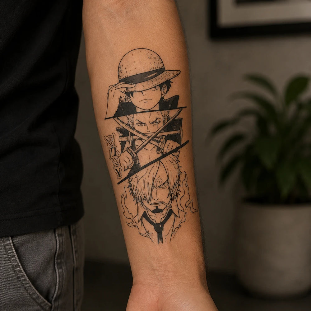 Monster Trio Tattoo on hand