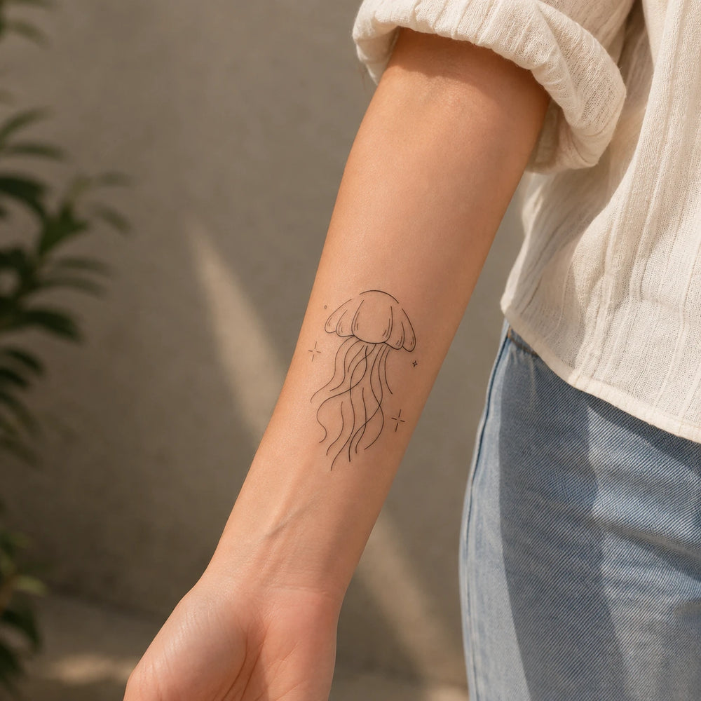 Mystic Jellyfish Tattoo on hand
