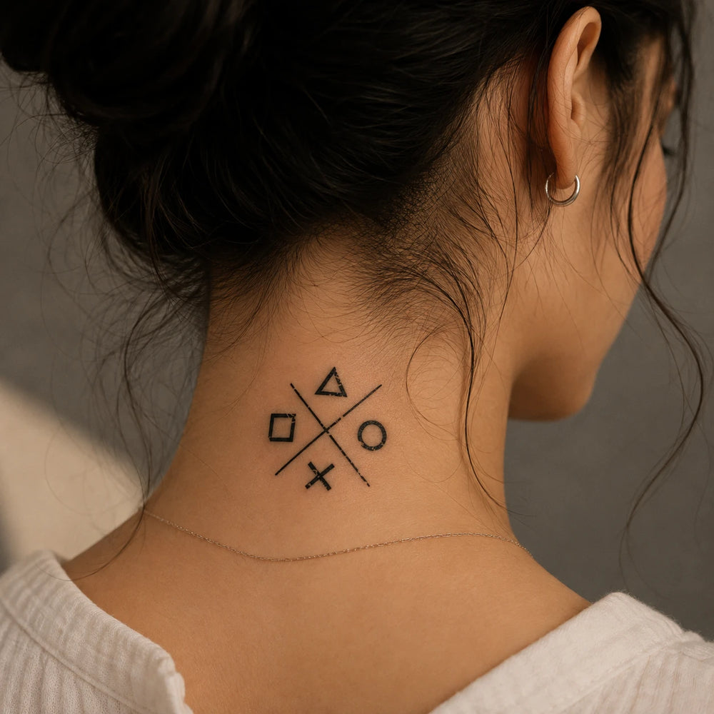 PS5 Classic Controls Tattoo On Back