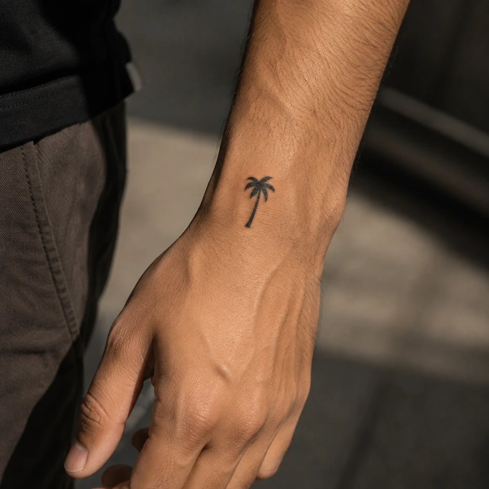 Palm Tree Tattoo on hand