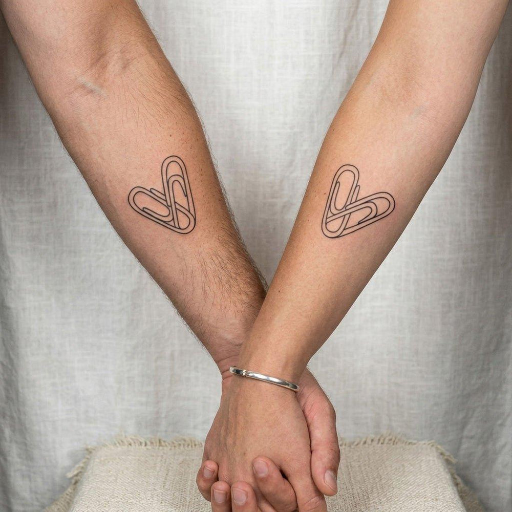 Paperclip Heart tattoo on hand