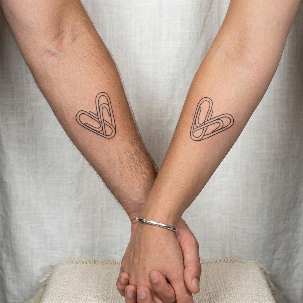 Paperclip Heart tattoo on hand
