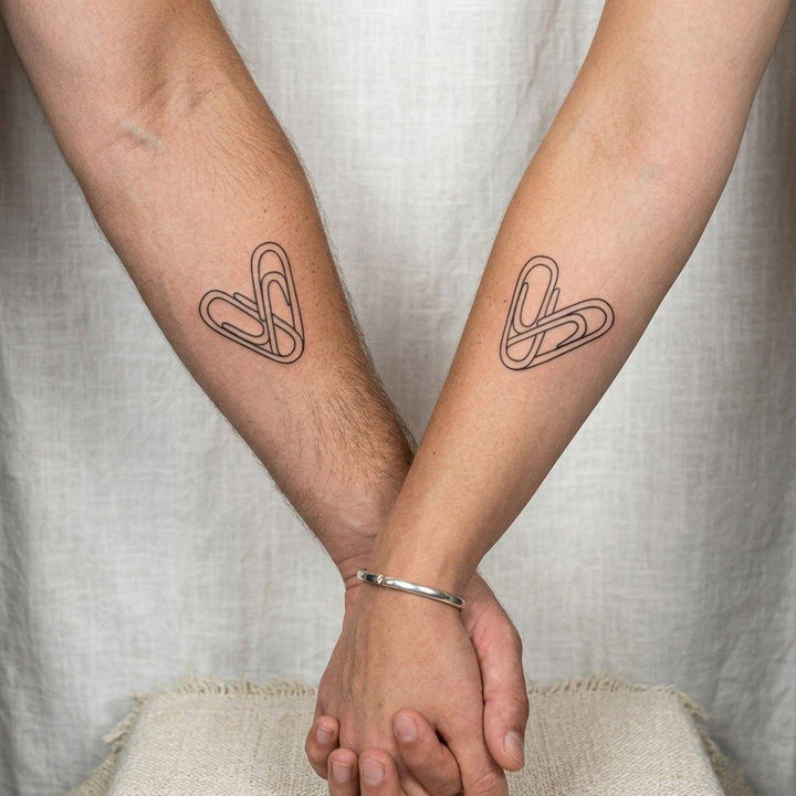 Paperclip Heart tattoo on hand