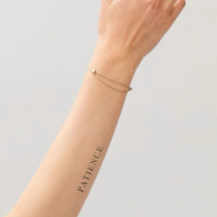 Patience Tattoo On arm