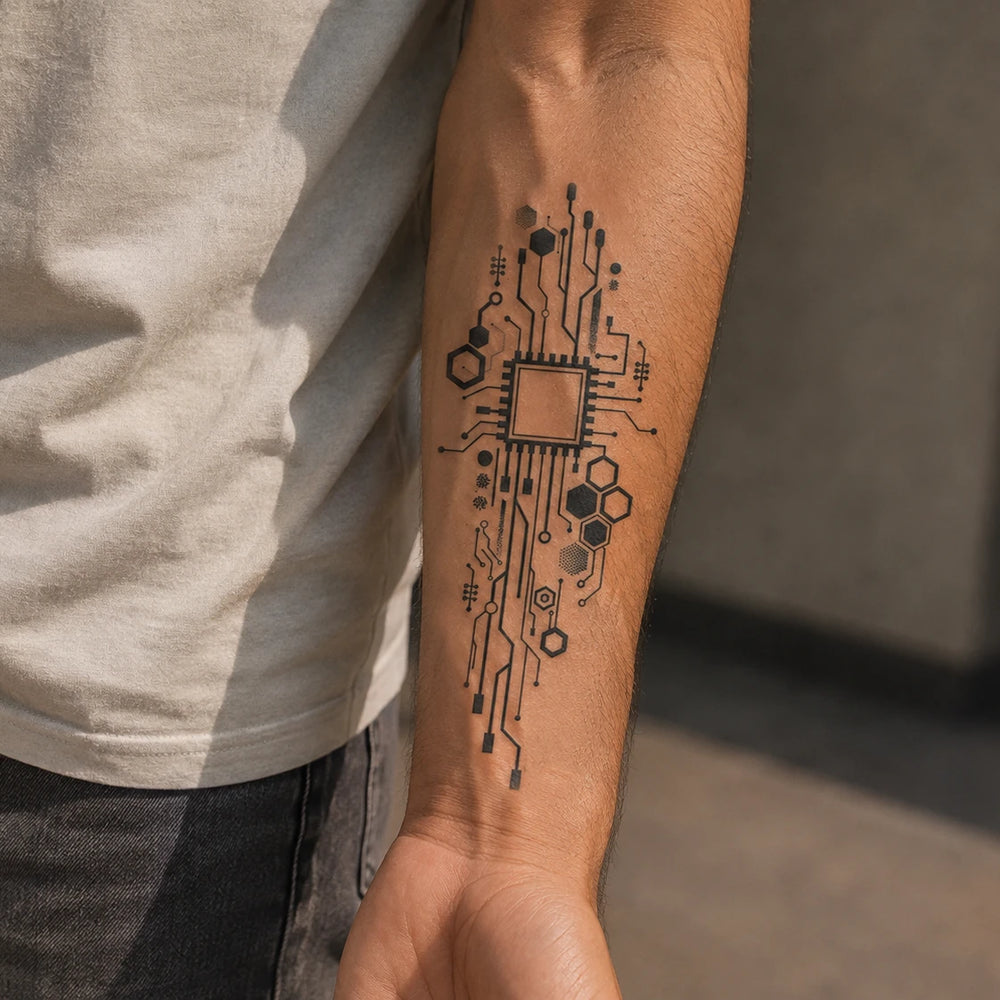 Quantum Core Tattoo On Hand