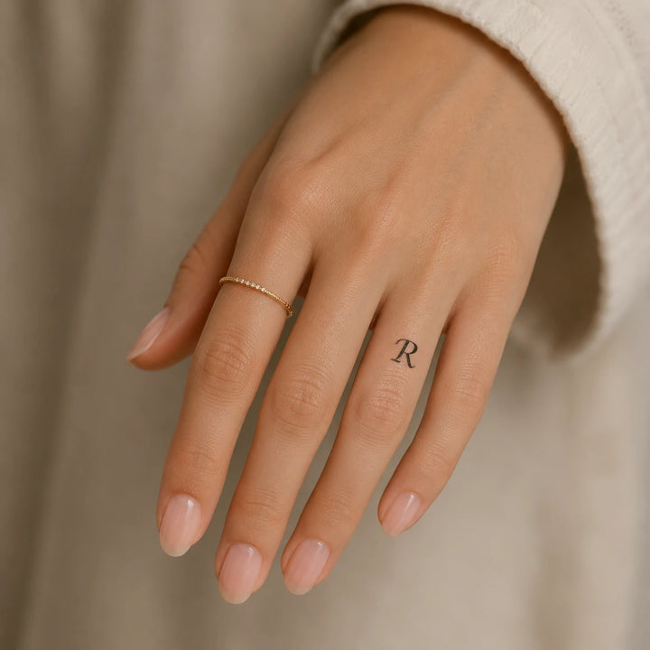 R Letter Tattoo On Hand