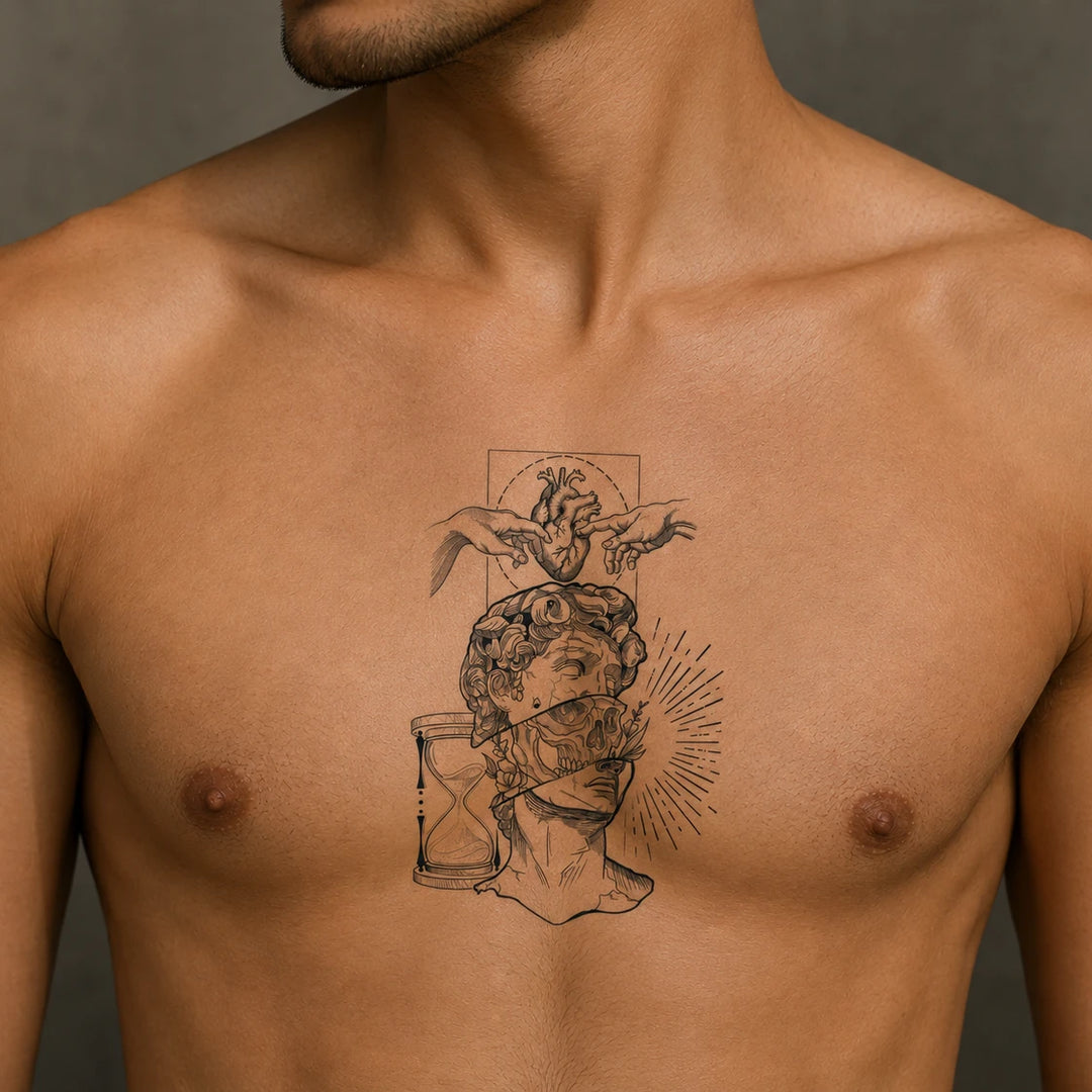Renaissance Soul Tattoo On Chest