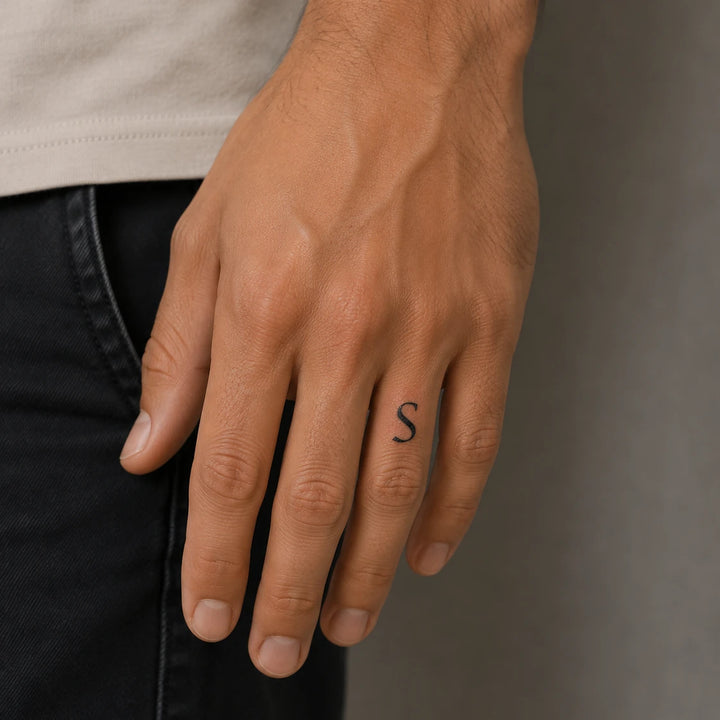 S Letter Tattoo On Hand