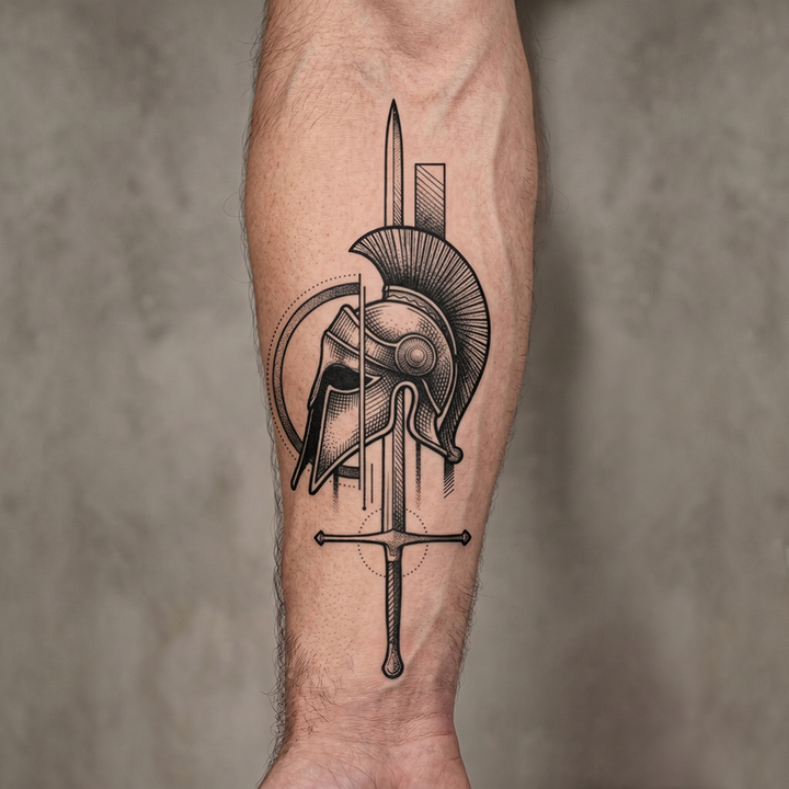 Spartan Fury Tattoo on arm 2