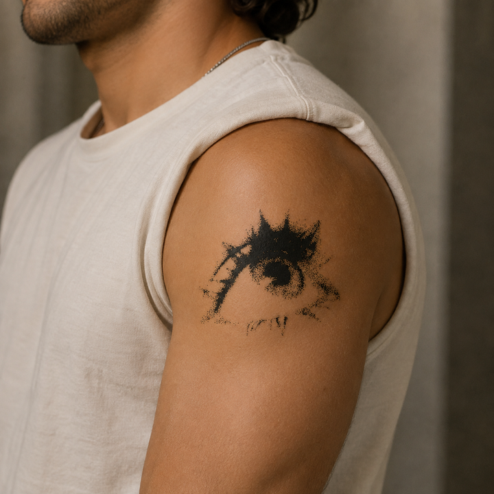 Stippling Eye Tattoo On Arm