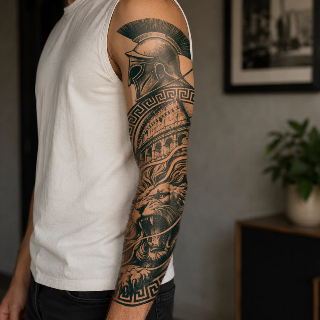 The Gladiator Sleeve Tattoo on Arm