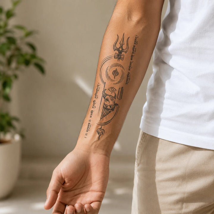 Trinetra Tattoo on forearm