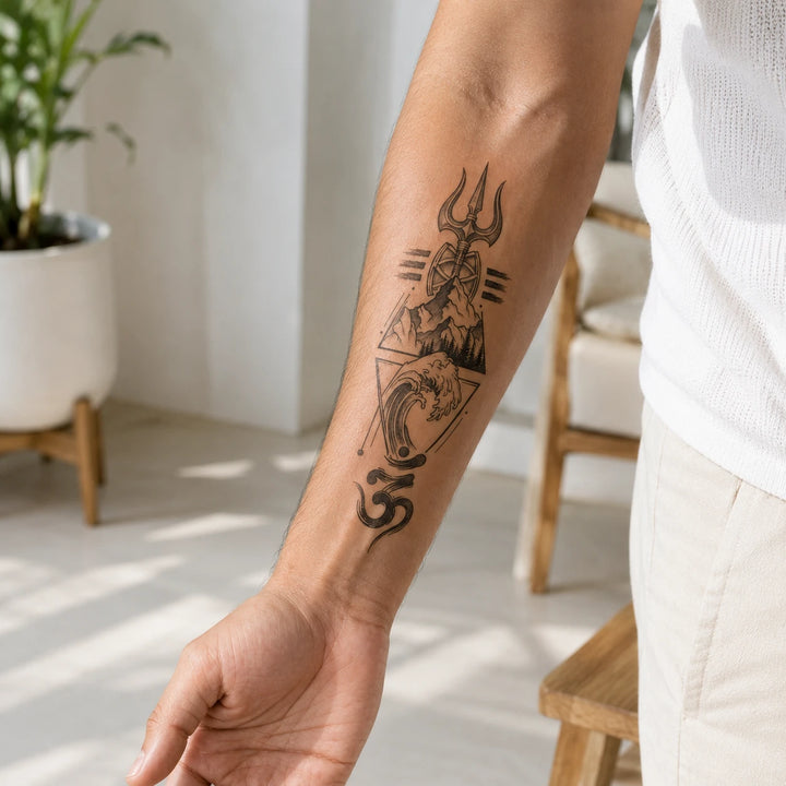 Trishakti Tattoo On Forearm