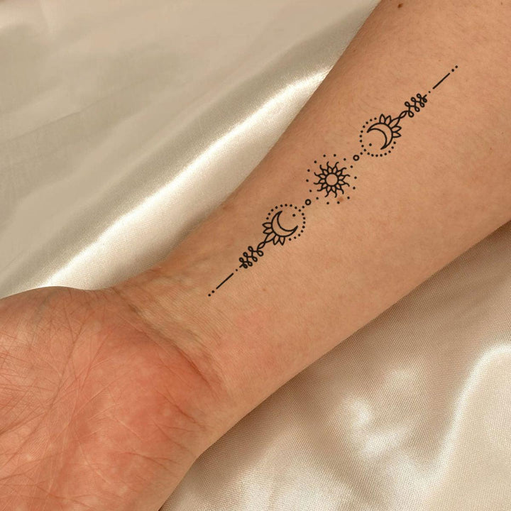 Unalome Alignment Tattoo On Arm
