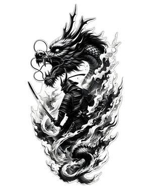Samurai with dragon