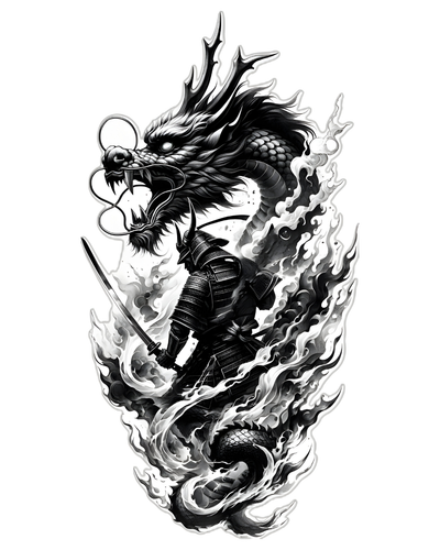 Samurai with dragon