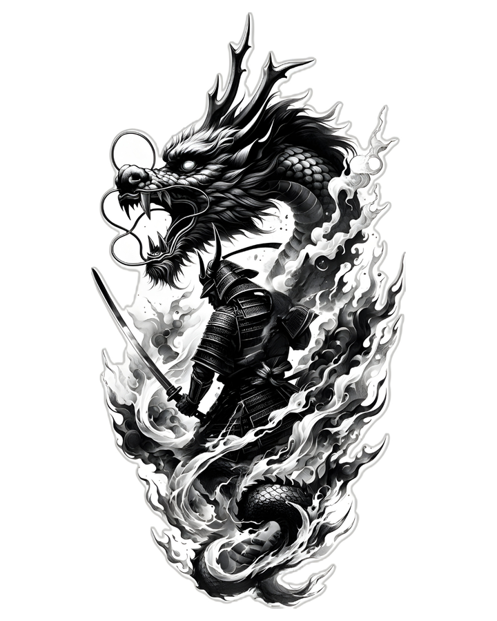 Samurai with dragon